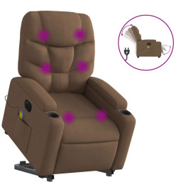 Fauteuil inclinable de massage électrique Marron Tissu