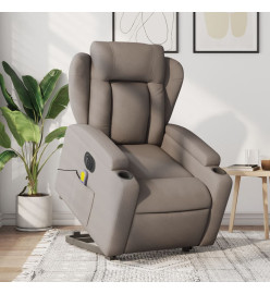 Fauteuil inclinable de massage électrique Taupe Tissu