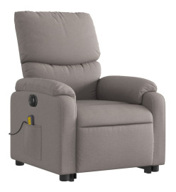 Fauteuil inclinable de massage électrique Taupe Tissu