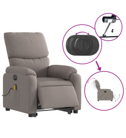 Fauteuil inclinable de massage électrique Taupe Tissu