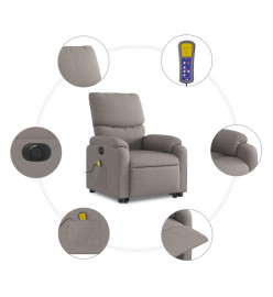 Fauteuil inclinable de massage électrique Taupe Tissu