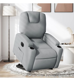 Fauteuil inclinable électrique gris clair tissu