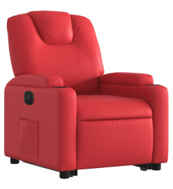 Fauteuil inclinable électrique rouge similicuir