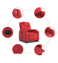 Fauteuil inclinable électrique rouge similicuir