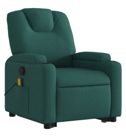 Fauteuil inclinable de massage Vert foncé Tissu