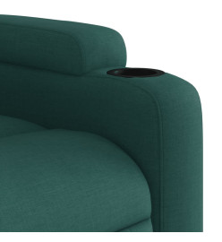 Fauteuil inclinable de massage Vert foncé Tissu