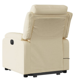 Fauteuil inclinable de massage électrique Crème Tissu