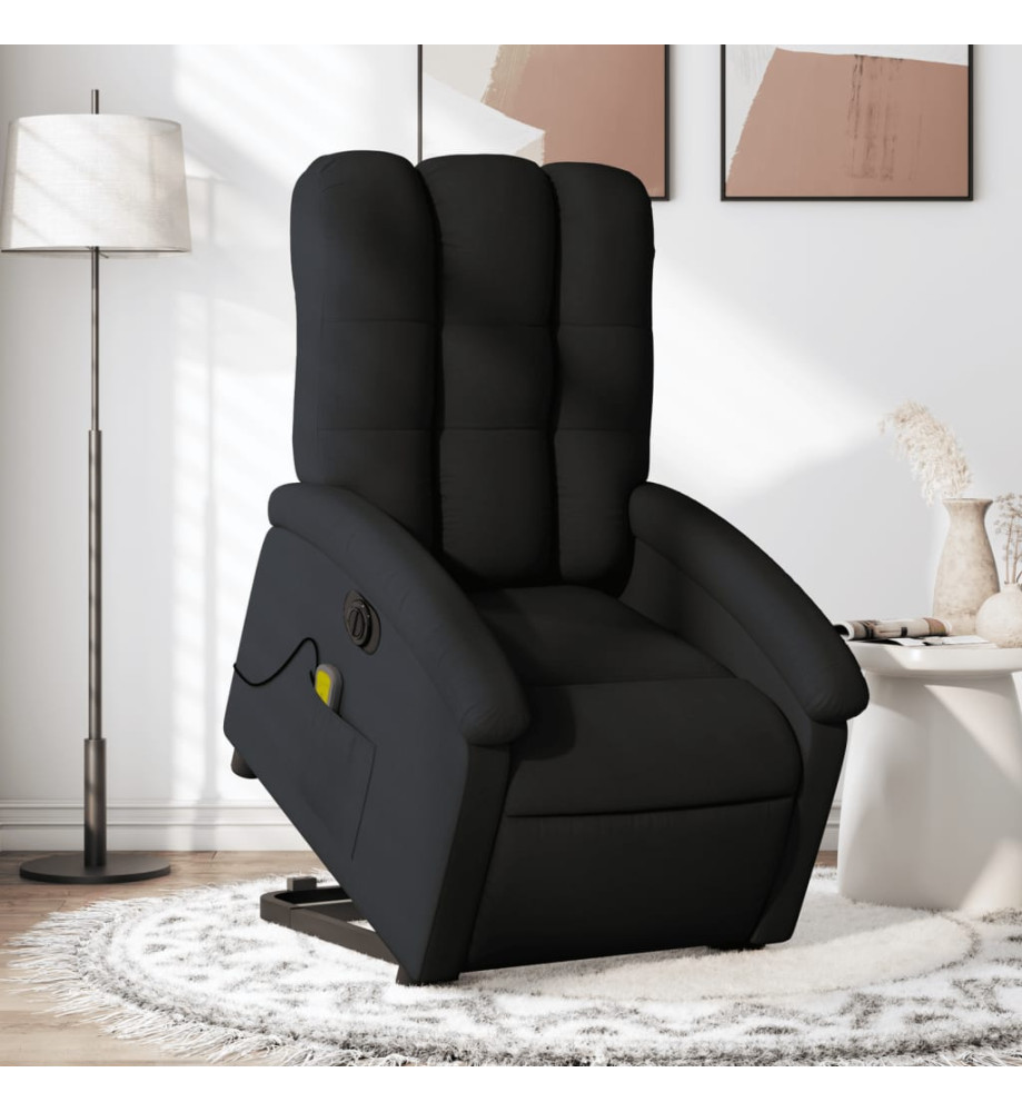 Fauteuil inclinable de massage électrique Noir Tissu