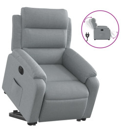 Fauteuil inclinable électrique gris clair tissu