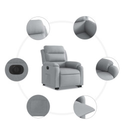 Fauteuil inclinable électrique gris clair tissu