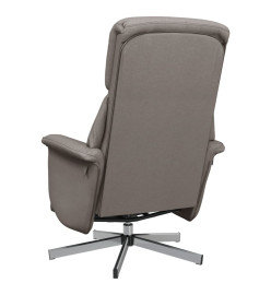 Fauteuil inclinable avec repose-pieds taupe tissu