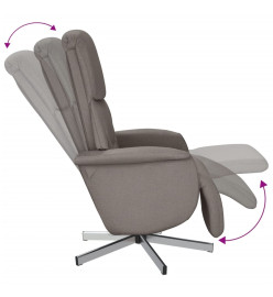 Fauteuil inclinable avec repose-pieds taupe tissu