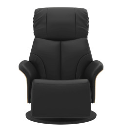 Fauteuil inclinable avec repose-pieds noir similicuir