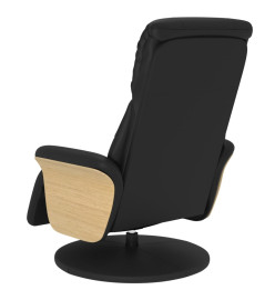 Fauteuil inclinable avec repose-pieds noir similicuir