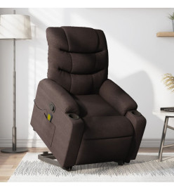 Fauteuil inclinable de massage Marron foncé Tissu