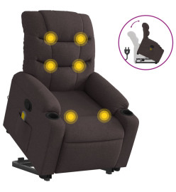 Fauteuil inclinable de massage Marron foncé Tissu