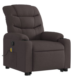 Fauteuil inclinable de massage Marron foncé Tissu