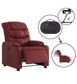 Fauteuil inclinable électrique Rouge bordeaux Similicuir