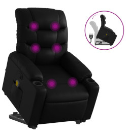 Fauteuil inclinable de massage Noir Similicuir