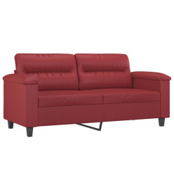 Ensemble de canapés 2 pcs et coussins Rouge bordeaux Similicuir