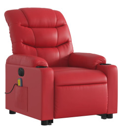 Fauteuil inclinable de massage électrique rouge similicuir