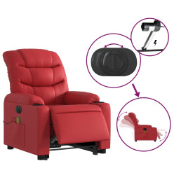 Fauteuil inclinable de massage électrique rouge similicuir