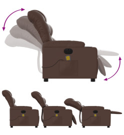 Fauteuil de massage inclinable électrique marron similicuir