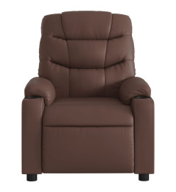 Fauteuil de massage inclinable électrique marron similicuir