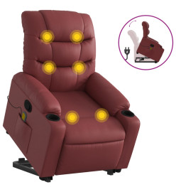 Fauteuil inclinable de massage Rouge bordeaux Similicuir