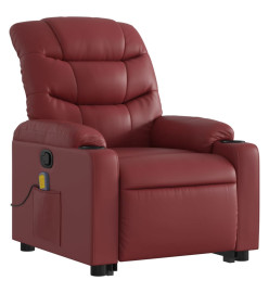 Fauteuil inclinable de massage Rouge bordeaux Similicuir