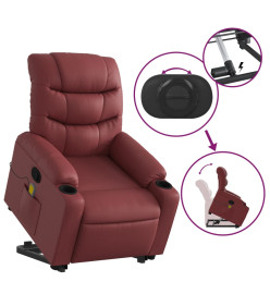 Fauteuil inclinable de massage Rouge bordeaux Similicuir