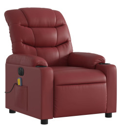 Fauteuil de massage inclinable électrique rouge bordeaux