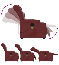 Fauteuil de massage inclinable électrique rouge bordeaux