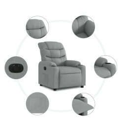 Fauteuil inclinable électrique Gris clair Tissu