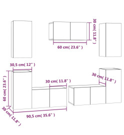 Ensemble de meubles TV 7 pcs Sonoma gris Bois d'ingénierie