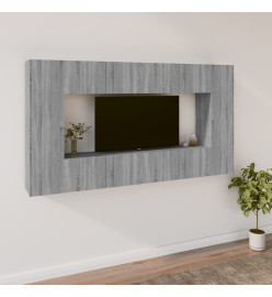 Ensemble de meubles TV 8 pcs Sonoma gris Bois d'ingénierie