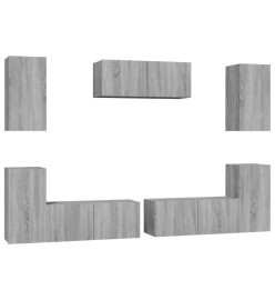 Ensemble de meubles TV 7 pcs Sonoma gris Bois d'ingénierie