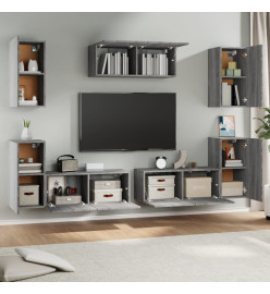 Ensemble de meubles TV 7 pcs Sonoma gris Bois d'ingénierie