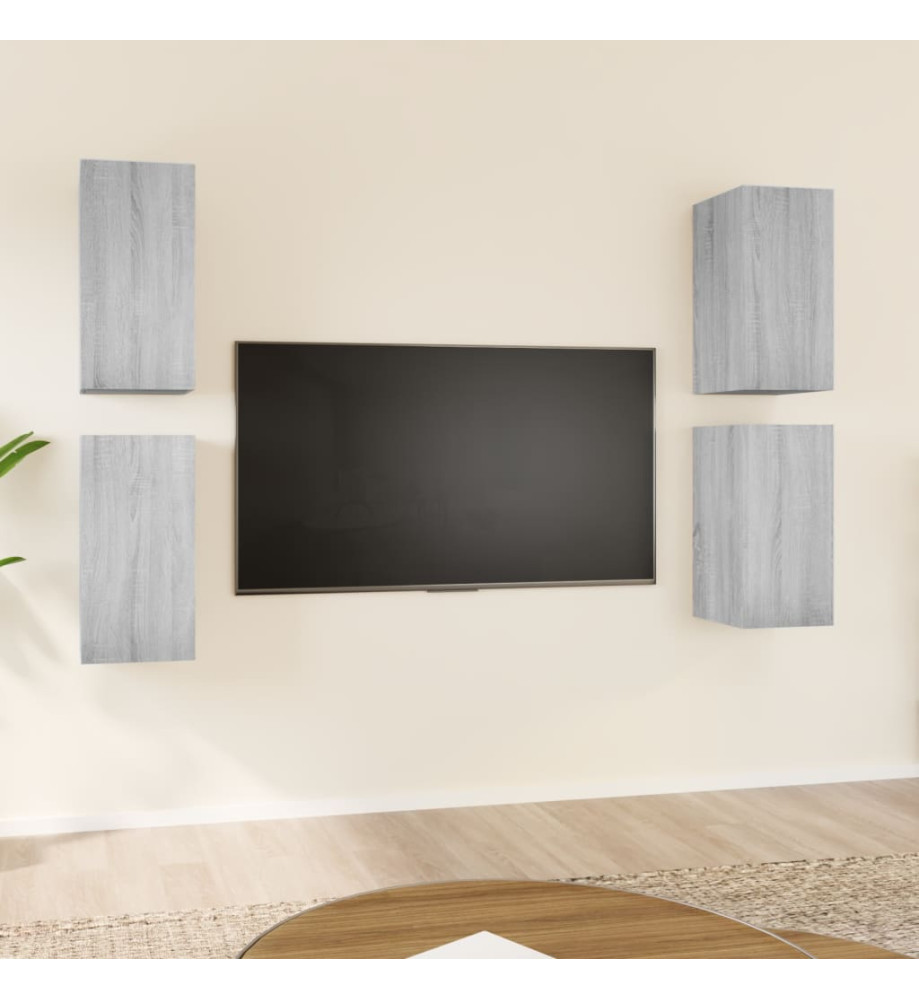 Meubles TV 4 pcs Sonoma gris 30,5x30x60 cm Bois d'ingénierie