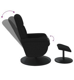 Fauteuil inclinable avec repose-pied noir velours