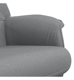 Fauteuil inclinable avec repose-pied gris clair tissu