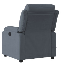 Fauteuil inclinable de massage électrique gris foncé velours