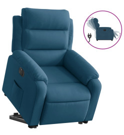 Fauteuil inclinable électrique bleu velours