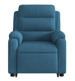 Fauteuil inclinable électrique bleu velours