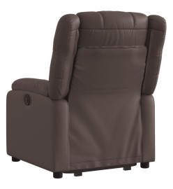 Fauteuil inclinable électrique marron similicuir