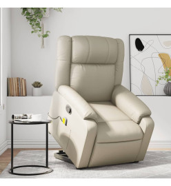 Fauteuil inclinable de massage Crème Similicuir