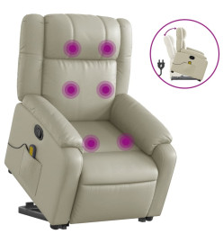 Fauteuil inclinable de massage Crème Similicuir