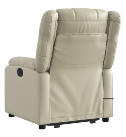 Fauteuil inclinable de massage Crème Similicuir