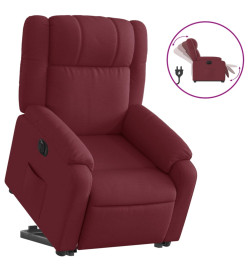 Fauteuil inclinable électrique rouge bordeaux tissu