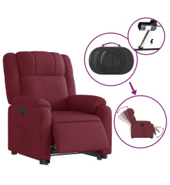 Fauteuil inclinable électrique rouge bordeaux tissu